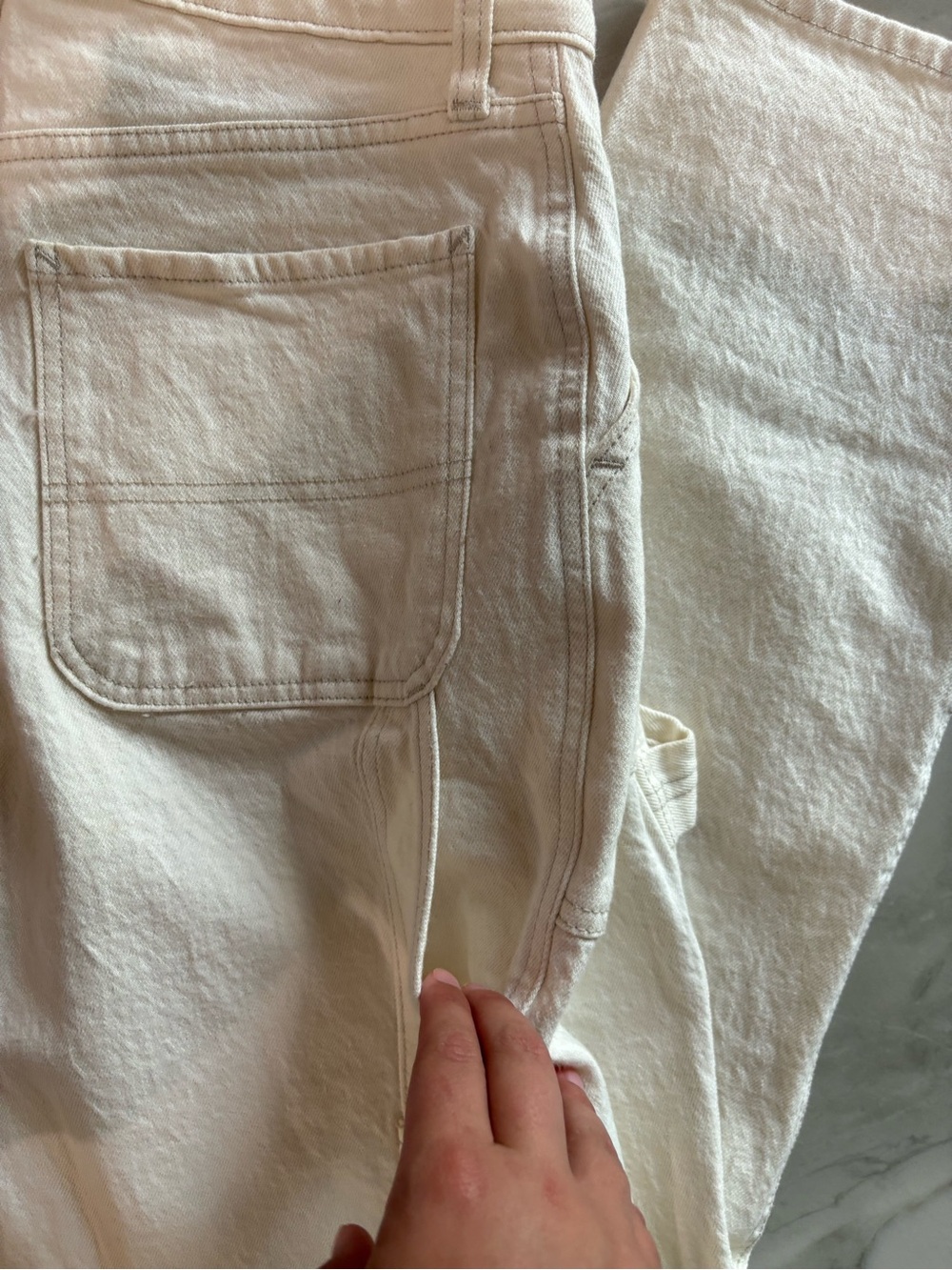 SOLD OUT Abercrombie & Fitch Cream Wide-Leg Utility Jeans - Picture 10 of 10